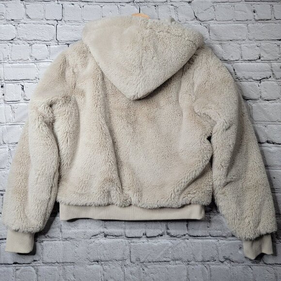 Athleta Ritual Jacket In Abalone Grey Beige Hooded Cropped Full Zip Size S - Picture 9 of 13